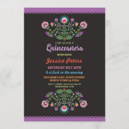 Invitación Cumpleaños floral del mexicano de la fiesta del