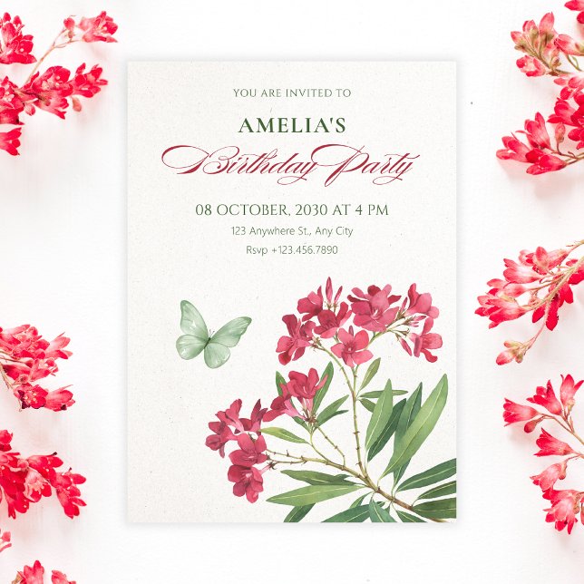 Invitación Cumpleaños floral estético (Subido por el creador)