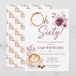 Invitación Cumpleaños floral Oh Sesenta Café 60