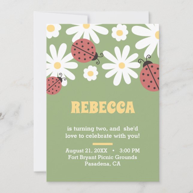Invitación cumpleaños floral personalizado (Anverso)