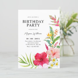 Invitación Cumpleaños floral tropical