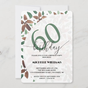 Invitación Cumpleaños floral verde Country Watercolor
