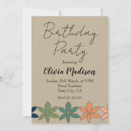 Invitación Cumpleaños Floral y colorida