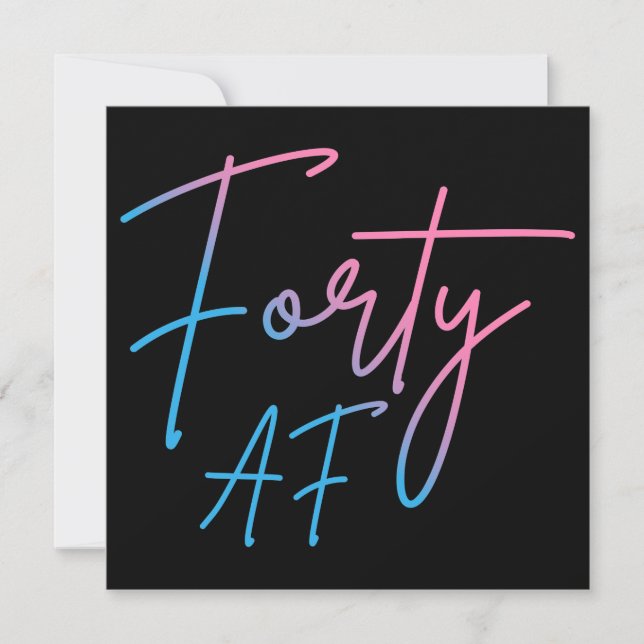Invitación Cumpleaños Forty AF II - Regalo de Cumpleaños (Anverso)