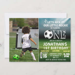 Invitación Cumpleaños Foto Deportes Niños Fútbol Fiesta