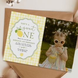 Invitación Cumpleaños Foto Limón Cítrico Ella Es Una Dulce Un
