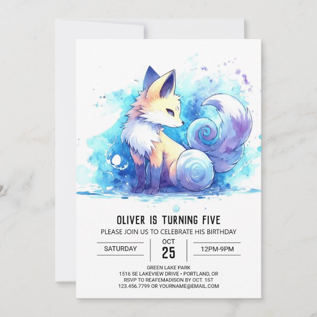 Invitación Cumpleaños Fox de los Niños Encantados (Anverso)