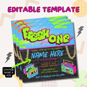 Invitación Cumpleaños Fresh One 1er año   Cumpleaños con tema