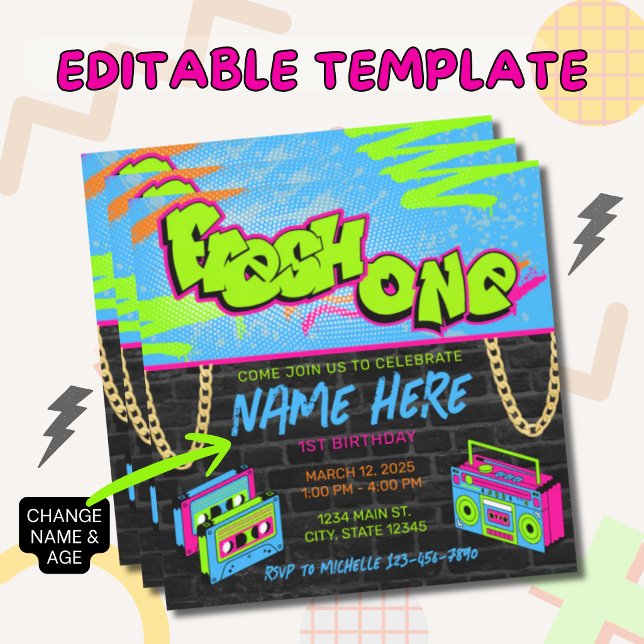 Invitación Cumpleaños Fresh One 1er año | Cumpleaños con tema (Subido por el creador)