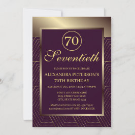 Invitación Cumpleaños Fronteriza Con Patrona De Borgoña Y Oro