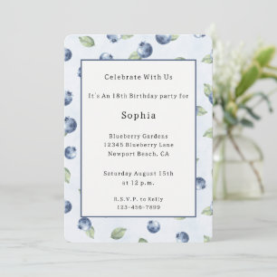 Invitación Cumpleaños Frutas Arándanos