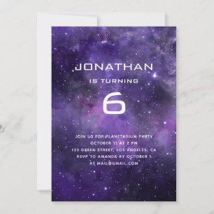 Invitación Cumpleaños Galáctico Espacial   Fiesta Cósmica en 