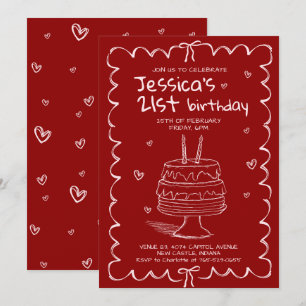 Invitación Cumpleaños garabateado para adultos dibujado a man