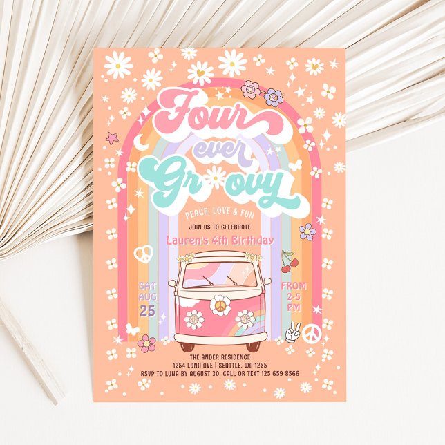 Invitación Cumpleaños genial número CUATRO de Daisy para siem (Subido por el creador)