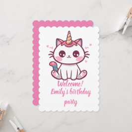 Invitación Cumpleaños Girly Caticorn