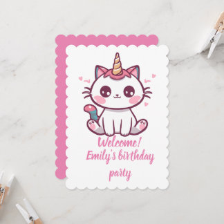 Invitación Cumpleaños Girly Caticorn