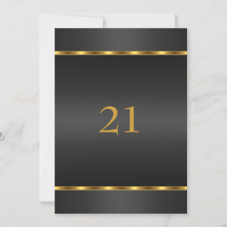 Invitación Cumpleaños Glamour Negro y Dorado