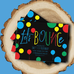 Invitación Cumpleaños Globos Pelotas Saltar Niños