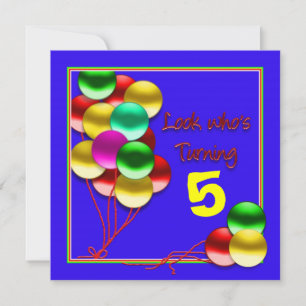 Invitación Cumpleaños, globos sobre azul (INSERTAR EDAD)Invit