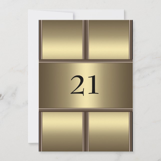 Invitación Cumpleaños Gold Glamour (Anverso)