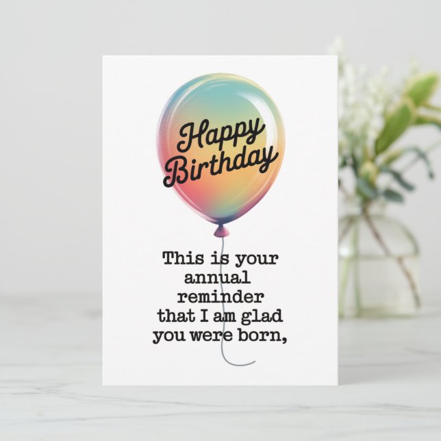Invitación Cumpleaños Gracioso Me Alegro De Haber Nacido (Anverso de pie)