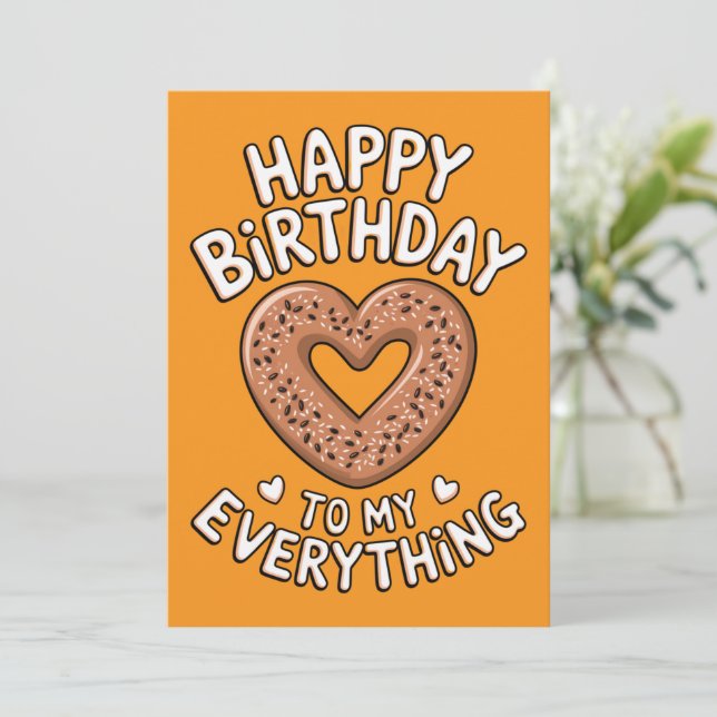 Invitación Cumpleaños Gracioso Para Novio De Comida Para Novi (Anverso de pie)