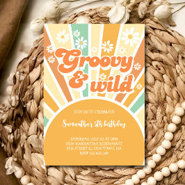 Invitación Cumpleaños Groovy y retro silvestre