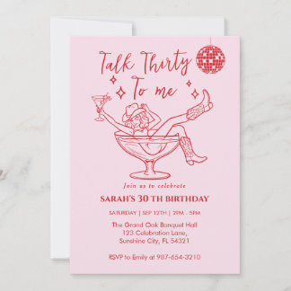 Invitación Cumpleaños Habla Treinta Conmigo Fiesta chica retr