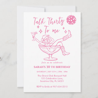 Invitación Cumpleaños Hablemos Treinta Conmigo Fiesta de chic