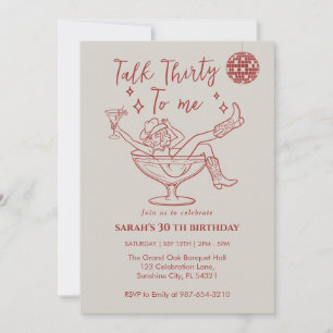 Invitación Cumpleaños Hablemos Treinta Conmigo Fiesta de chic
