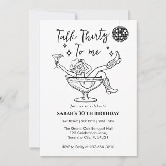Invitación Cumpleaños Hablemos Treinta Conmigo Fiesta de chic