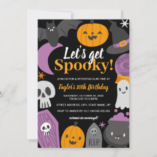 Invitación Cumpleaños Halloween Vamos a tener una fiesta de m