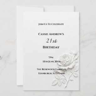 Invitación Cumpleaños hito de arte de línea gris