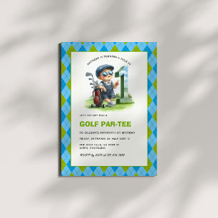 Invitación Cumpleaños Hoyo en Uno Golf Par-Tee Niño 1er