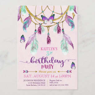 Invitación Cumpleaños ideal indio americano bohemio del