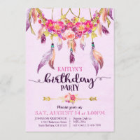 Cumpleaños ideal indio americano bohemio del