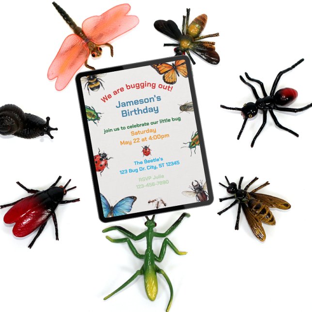 Invitación Cumpleaños Ilustrado de Bugging Out Kids (Subido por el creador)