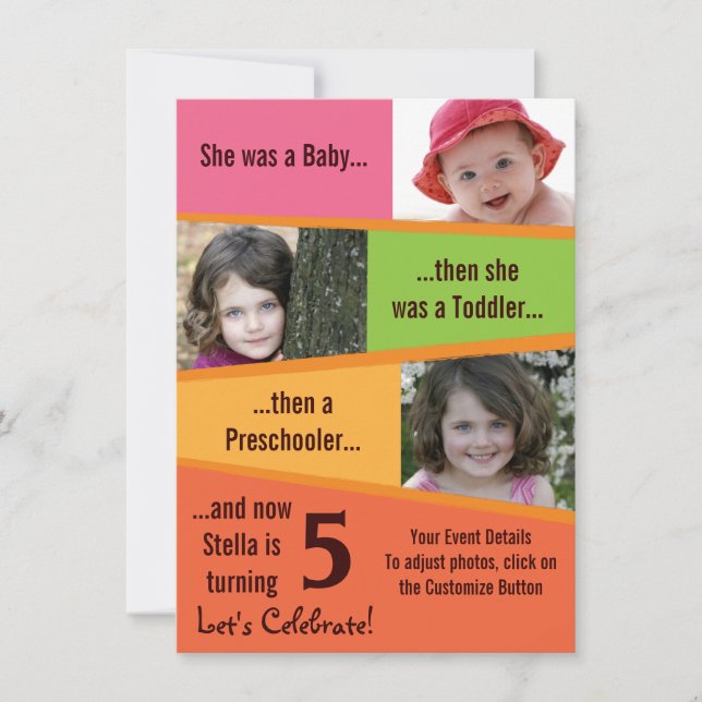 Invitación Cumpleaños importante - Chicas (Anverso)