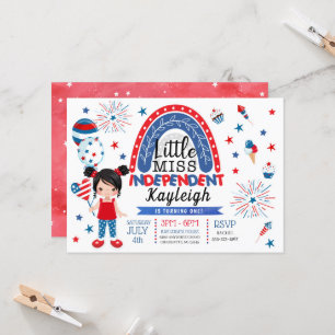 Invitación Cumpleaños Independiente de la Pequeña Miss Azul B