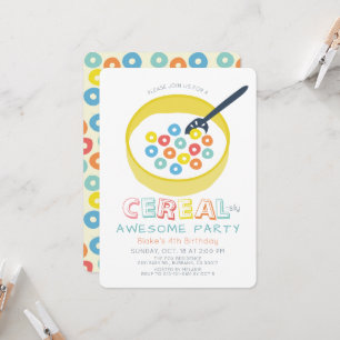 Invitación Cumpleaños infantil Cereal-sly Awsome Amarillo