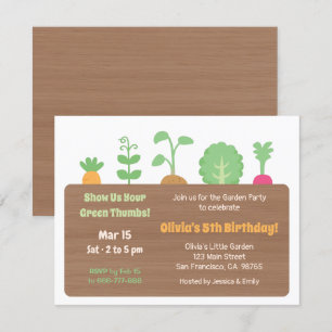 Invitación Cumpleaños infantil con caja de jardinería