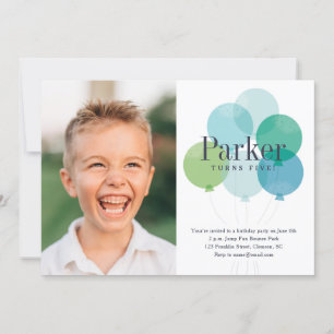 Invitación Cumpleaños infantil con globos modernos