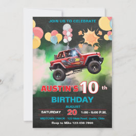 Invitación Cumpleaños infantil de camión monstruo