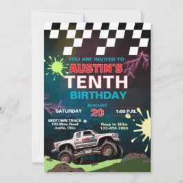 Invitación Cumpleaños infantil de camión monstruo
