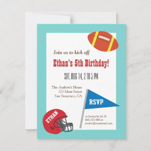 Invitación Cumpleaños infantil de casco de fútbol