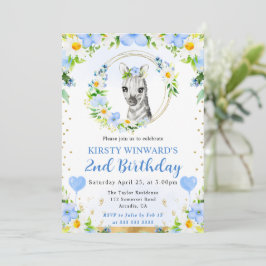 Invitación Cumpleaños infantil de cebra de jungla linda acuar