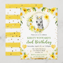Invitación Cumpleaños infantil de cebra de jungla linda acuar