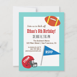 Invitación Cumpleaños infantil de deportes de casco de fútbol