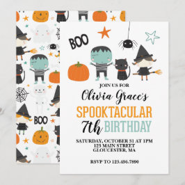 Invitación Cumpleaños infantil de Halloween Spooktacular