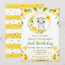 Invitación Cumpleaños infantil de hipopótamo de jungla lindo 